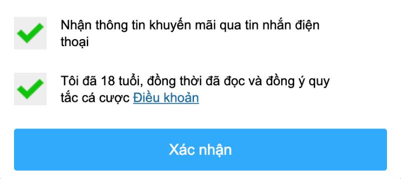 Hướng dẫn đăng ký VZ99 tài khoản tinh gọn 10 Chấp nhận và đồng ý với các điều khoản thỏa thuận đôi bên